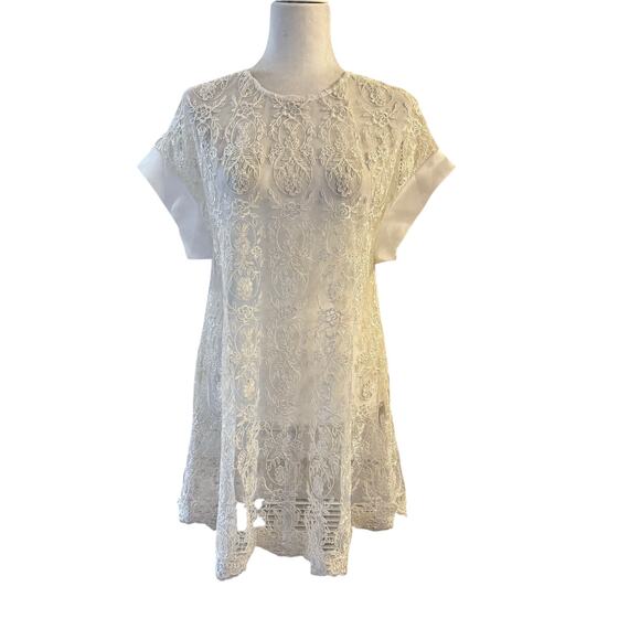 Anna Sammarone The Pastoral Series Sheer Lace Overlay Mini Dress Size Medium - Picture 1 of 12